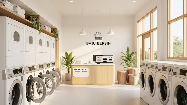 Tempat usaha laundry dengan elemen dekoratif, Sumber: liputan6.com